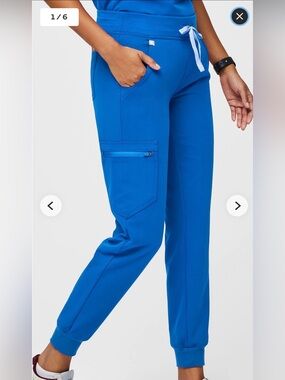 Figs Royal Blue Drawstring Cargo Joggers
